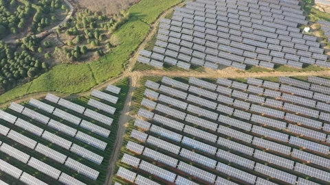 Solar power station in mountain Stock Footage 166388527