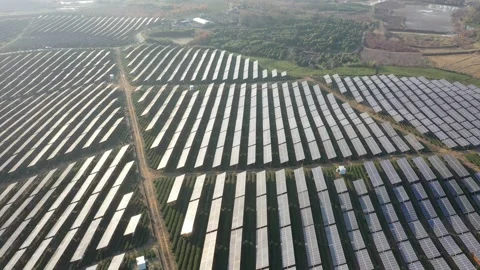 Solar power station in mountain Stock Footage 166388968