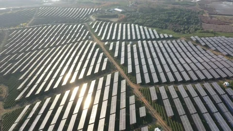Solar power station in mountain Stock Footage 166389015