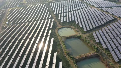 Solar power station in mountain Stock Footage 166389765