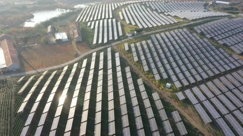 Solar power station in mountain Stock Footage 166389983