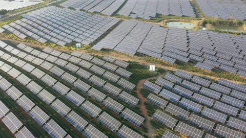 Solar power station in mountain Stock Footage 166390116