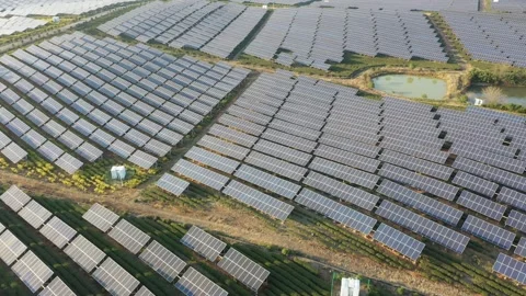 Solar power station in mountain Stock Footage 166390135