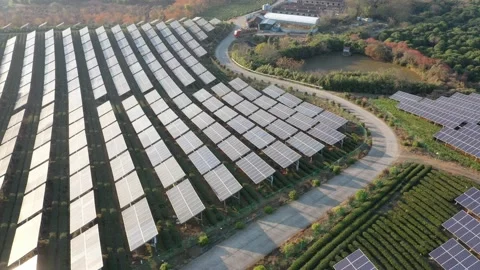Solar power station in mountain Stock Footage 166390210