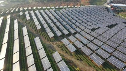 Solar power station in mountain Stock Footage 166390259