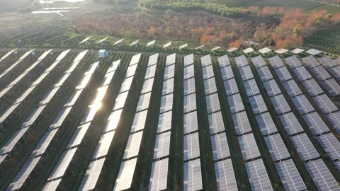 Solar power station in mountain Stock Footage 166390315