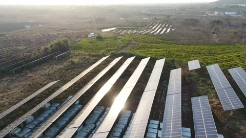 Solar power station in mountain Stock Footage 167089757