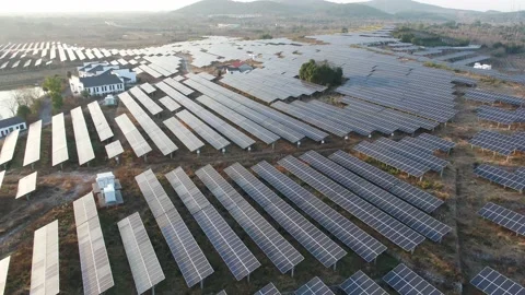 Solar power station in mountain Stock Footage 167089984