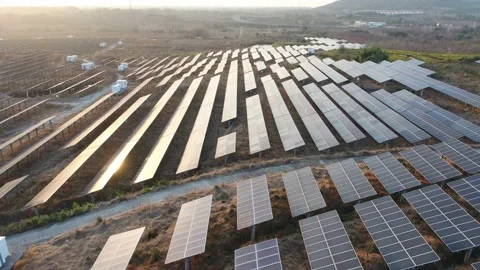 Solar power station in mountain Stock Footage 167091049