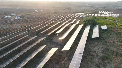 Solar power station in mountain Stock Footage 167091102