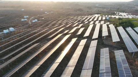 Solar power station in mountain Stock Footage 167091106