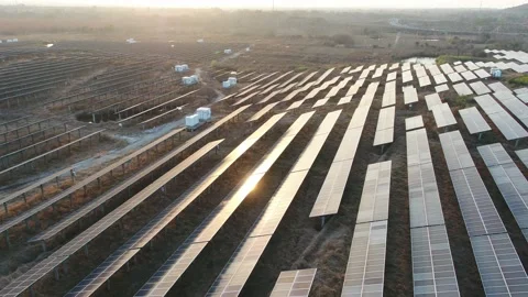 Solar power station in mountain Stock Footage 167091128