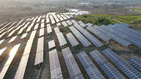 Solar power station in mountain Stock Footage 167091398