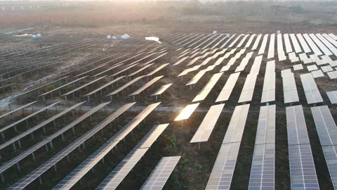 Solar power station in mountain Stock Footage 167091595