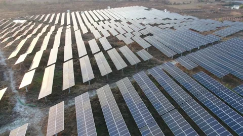 Solar power station in mountain Stock Footage 167091643