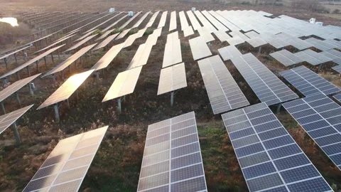 Solar power station in mountain Stock Footage 167092055