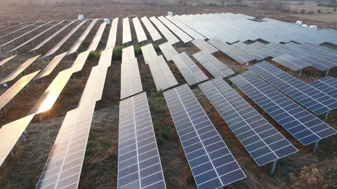 Solar power station in mountain Stock Footage 167092111