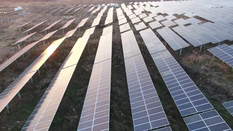 Solar power station in mountain Stock Footage 167092301