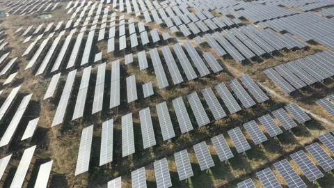 Solar power station in mountain Stock Footage 167093674