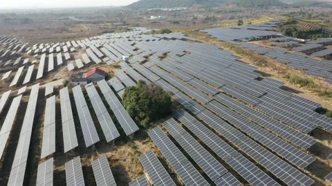 Solar power station in mountain Stock Footage 167093863