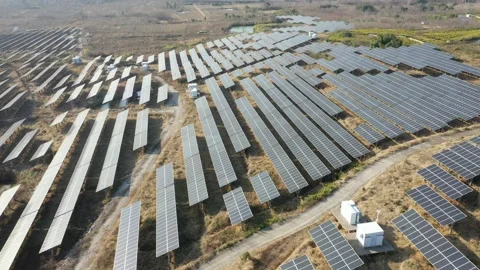 Solar power station in mountain Stock Footage 167093899