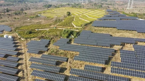 Solar power station in mountain Video stock 167094044