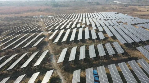 Solar power station in mountain Stock Footage 167094318