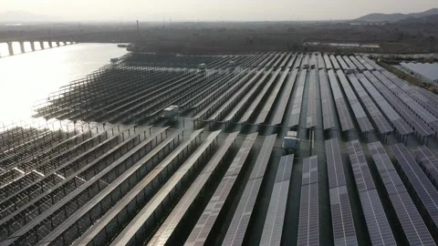 Solar power station in mountain Stock Footage 167094641