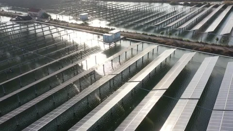 Solar power station in mountain Stock Footage 167094807