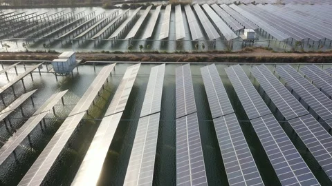 Solar power station in mountain Stock Footage 167094814