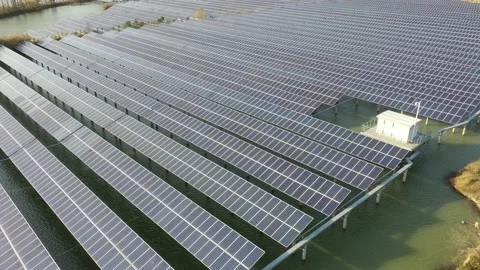Solar power station in mountain Stock Footage 167094944