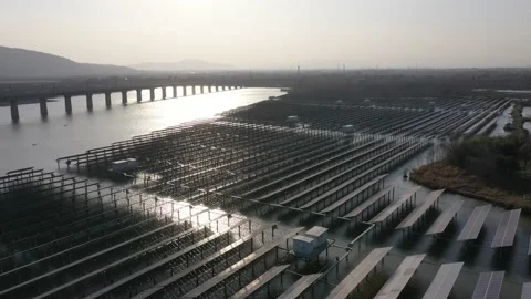 Solar power station in mountain Stock Footage 167094973