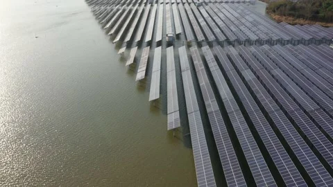 Solar power station in mountain Stock Footage 167095029