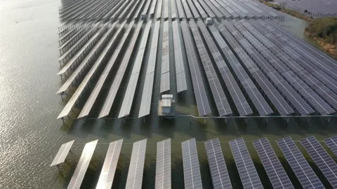 Solar power station in mountain Stock Footage 167095062