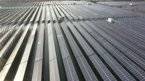 Solar power station in mountain Stock Footage 167095196