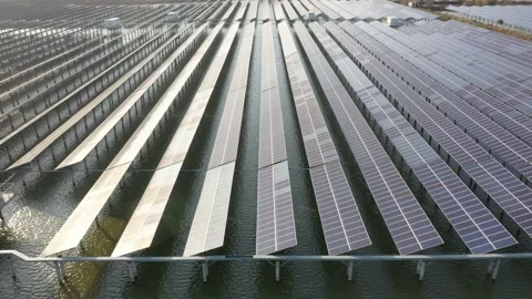 Solar power station in mountain Stock Footage 167105049