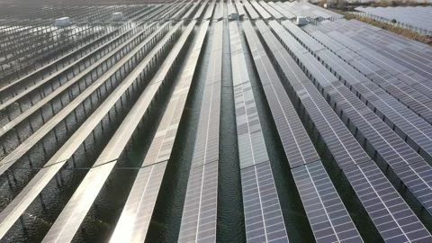 Solar power station in mountain Stock Footage 167105057