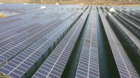 Solar power station in mountain Stock Footage 167105225