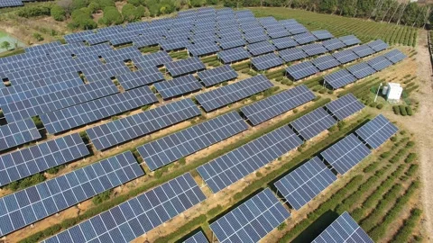 Solar power station in mountain Stock Footage 171306098
