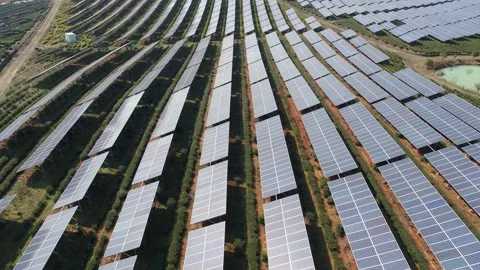 Solar power station in mountain Stock Footage 171306114
