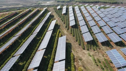 Solar power station in mountain Stock Footage 171306159
