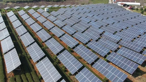 Solar power station in mountain Stock Footage 171306169
