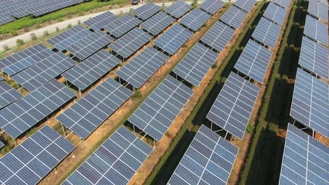Solar power station in mountain Stock Footage 171306199