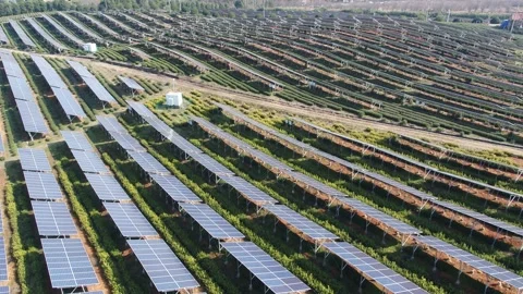 Solar power station in mountain Stock Footage 171306296