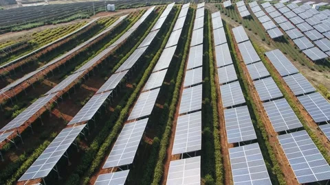 Solar power station in mountain Stock Footage 171306449