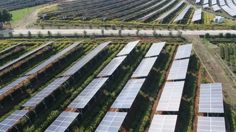 Solar power station in mountain Stock Footage 171306475