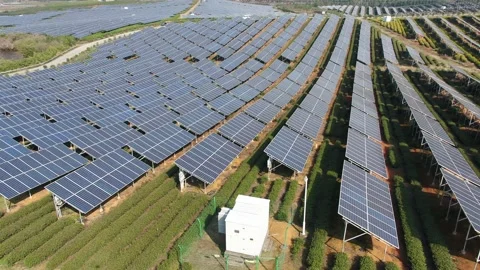 Solar power station in mountain Stock Footage 171306523