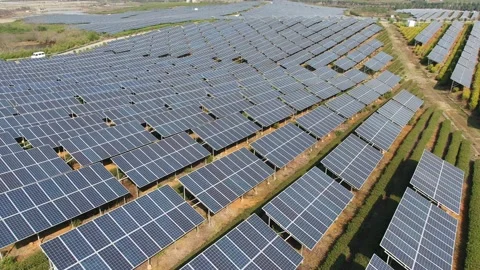 Solar power station in mountain Stock Footage 171306526