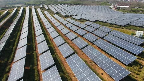 Solar power station in mountain Stock Footage 171306641