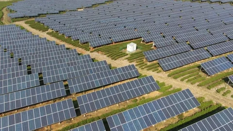 Solar power station in mountain Stock Footage 171306708
